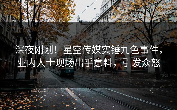 深夜刚刚！星空传媒实锤九色事件，业内人士现场出乎意料，引发众怒