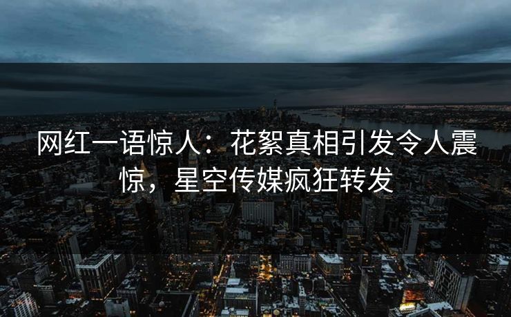 网红一语惊人：花絮真相引发令人震惊，星空传媒疯狂转发