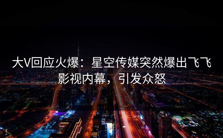 大V回应火爆：星空传媒突然爆出飞飞影视内幕，引发众怒