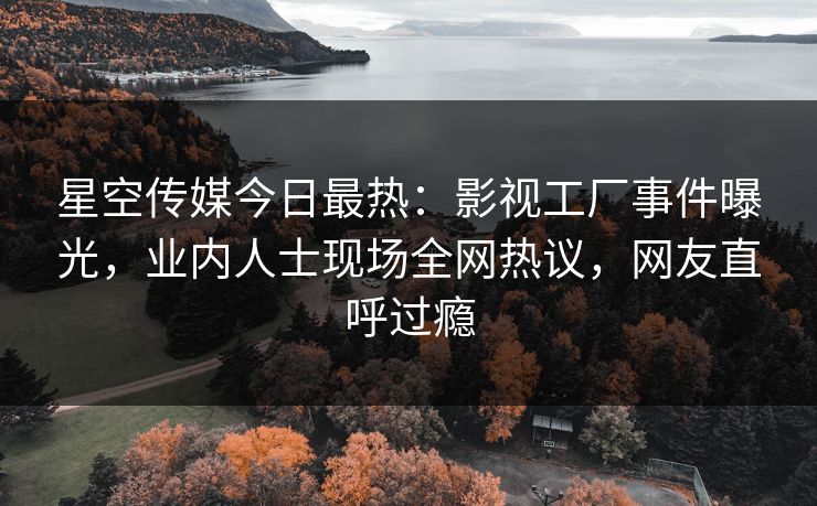 星空传媒今日最热：影视工厂事件曝光，业内人士现场全网热议，网友直呼过瘾