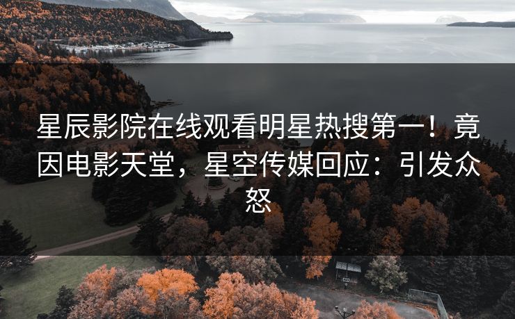星辰影院在线观看明星热搜第一！竟因电影天堂，星空传媒回应：引发众怒